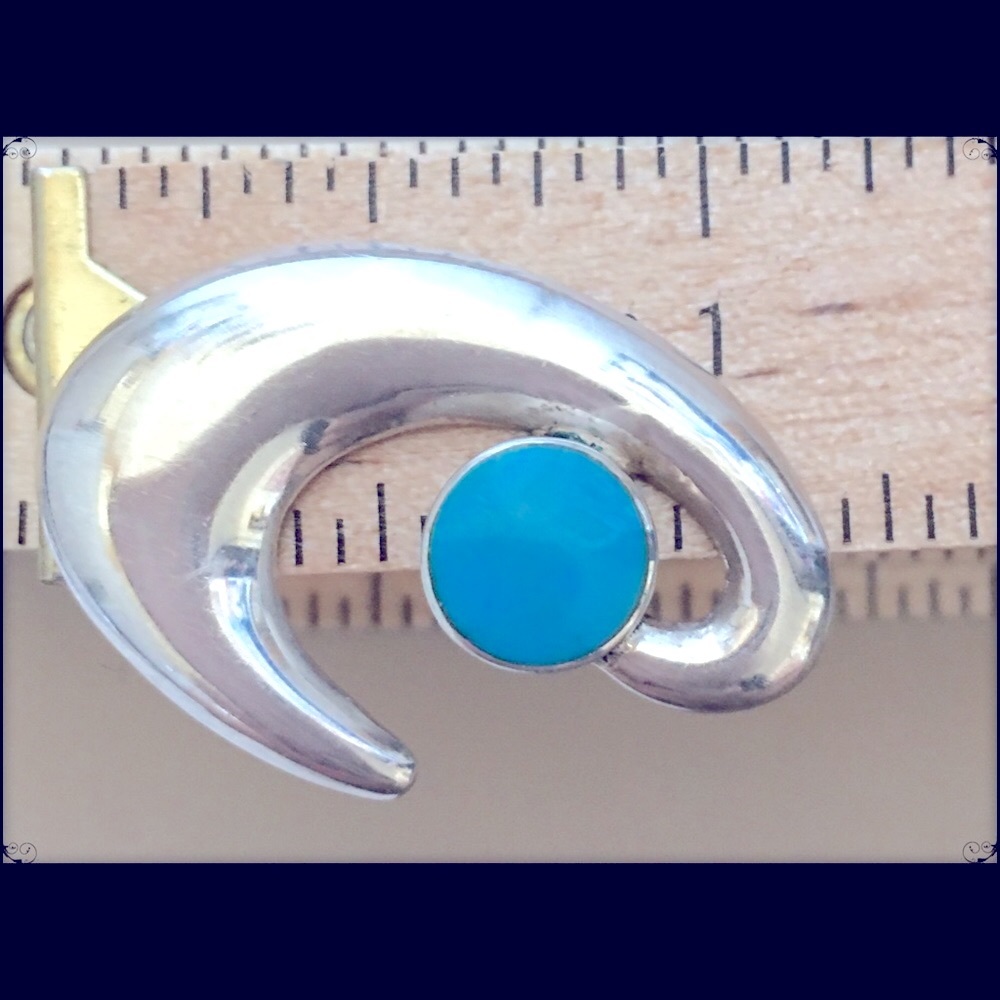 Turquoise and Sterling Earrings - Picture 3 of 5